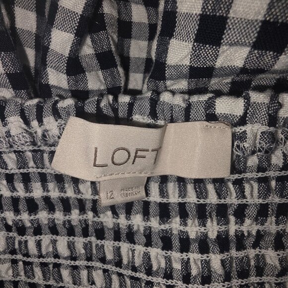 LOFT Gingham Fit & Flare Dress – Size 12 - Picture 6 of 6